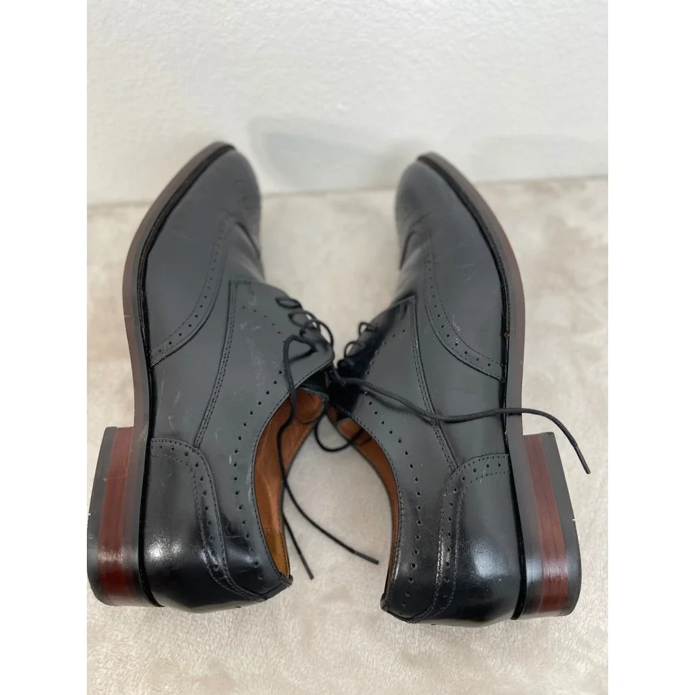 Florsheim Mens Black Leather Wingtip Brogue Oxford Dress Shoes 14291-001 Size 8M
